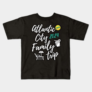 Atlantic City Family Trip 2024 New Jersey Vacation Fun Matching Group Design Kids T-Shirt